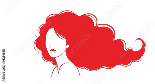 Woman with long red flowing hair.