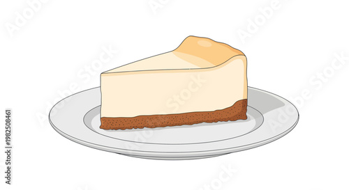 A slice of cheesecake on plate.