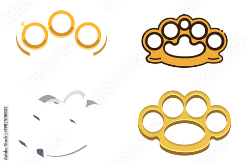 Vector Brass Knuckles Silhouette - Dark Gangster Weapon Icon