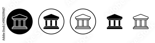 Bank icon vector. Bank sign and symbol, museum, university