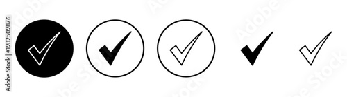 Check mark icon vector. Tick mark sign and symbol