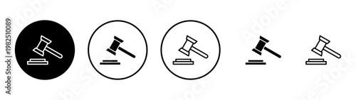 Gavel icon vector. judge gavel sign and symbol. law icon. auction hammer