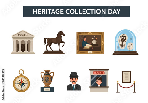 A Collection of Heritage Items for Museum Day, Featuring Artifacts and Historical Displays