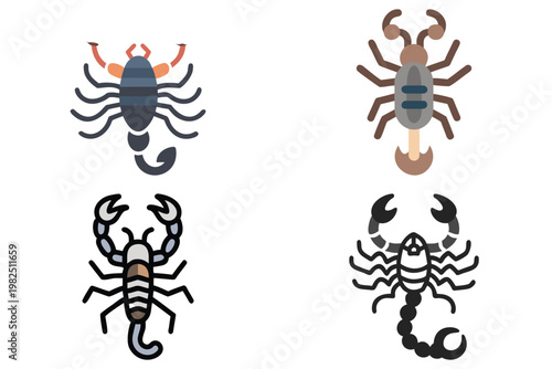 Black Scorpion Vector Silhouette Illustration - Dark Danger Symbol