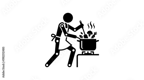 Cooking Silhouette in Kitchen