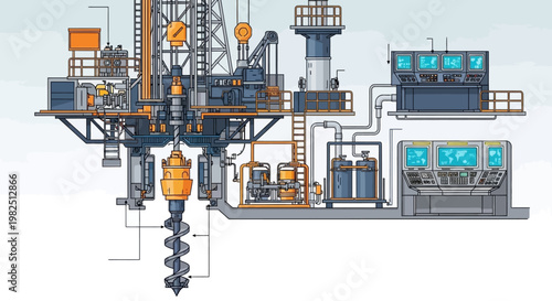 Industrial drilling machine equipment system.