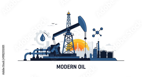 Modern Oil Pump Jack Equipment.