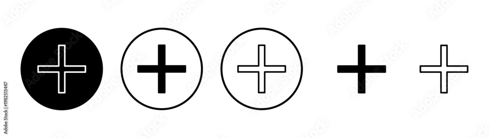Fototapeta premium Plus icon vector. Add plus sign and symbol