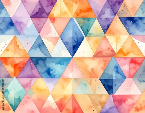 Watercolor Triangle Pattern Background