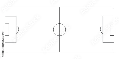 A soccer field with goals on both ends and a