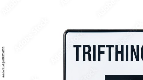 a sign of thrifting market on transparent background