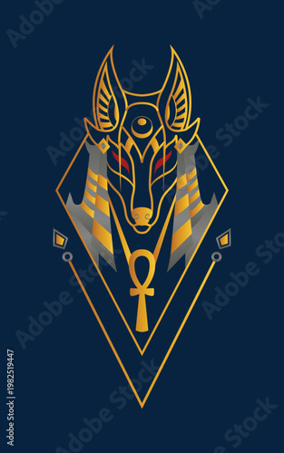 Vector Illustration Annubis Egypt tatto