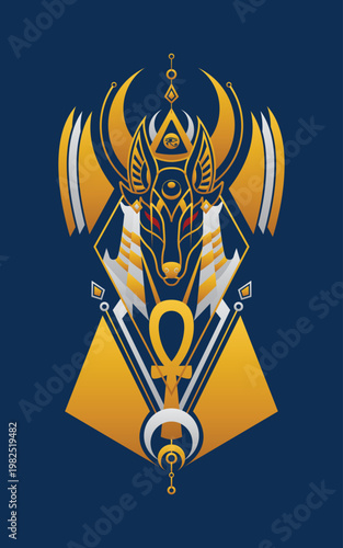 Vector Illustration Annubis Egypt