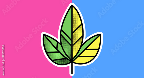 Cannabis leaf icon colorful symbol.