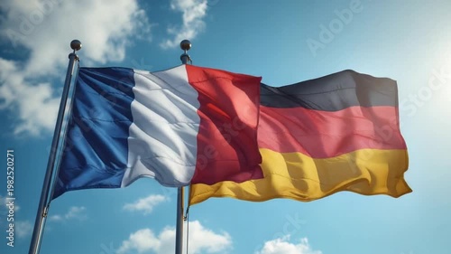 Flags of France and Germany Representing Shifting Power and Independence