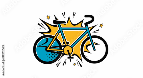 Colorful Bicycle with Cartoon Effects.