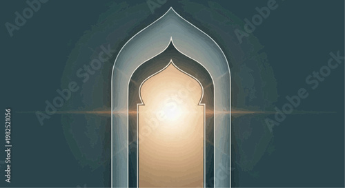 A serene archway with a glowing light.
