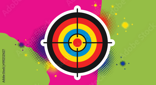 Colorful Bullseye Target Design Element.