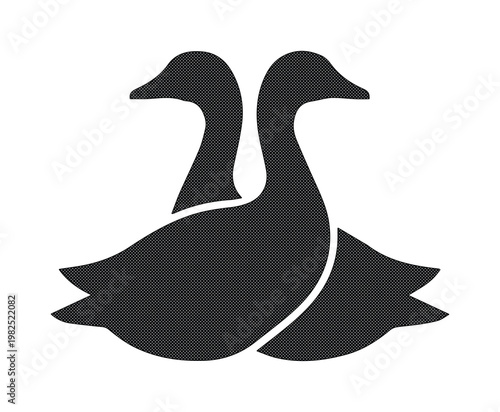 Minimalist duck logo icon, black swan silhouette vector, elegant waterfowl bird emblem for branding and corporate identity
