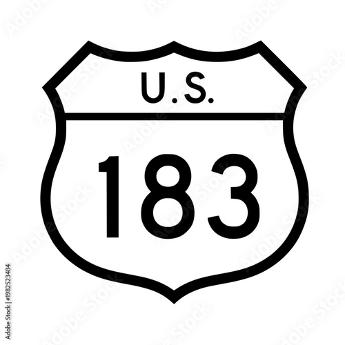 Us route 183 shield sign Vector, illustration