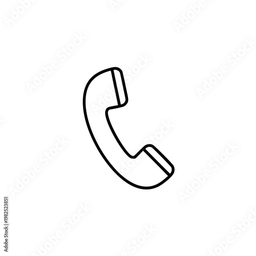 A black line drawing of a telephone receiver Vector, illustration
