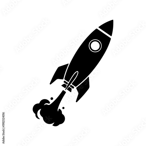 Rocket Ship Blast Off With Smoke Trail