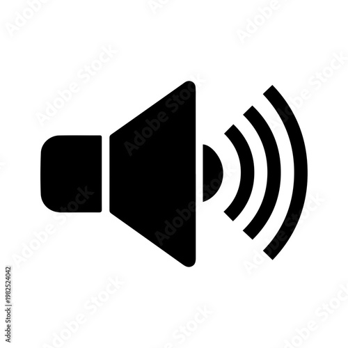 Sound wave icon, speaker symbol of audio