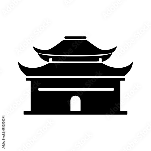 Traditional East Asian Temple Building Icon