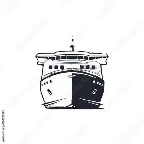 Illustration of a large ferry boat.