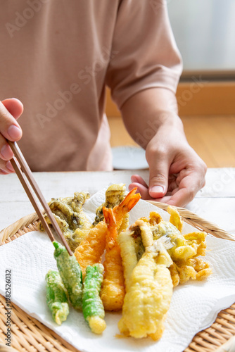 天ぷら、日本の家庭料理、天婦羅の盛り付け