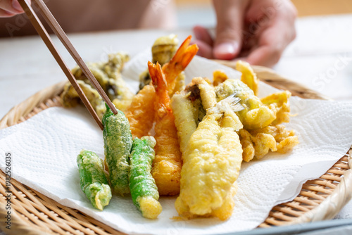天ぷら、日本の家庭料理、天婦羅の盛り付け