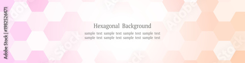 ピンクオレンジの幾何学モザイク背景 明るいWebバナー用デザイン