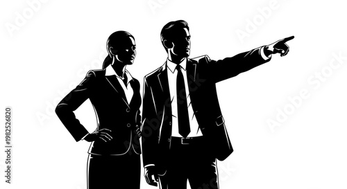 Business Leaders Pointing Together Toward Future Success and Opportunity