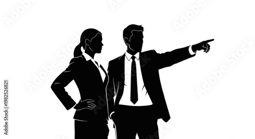 Business Leaders Pointing Together Towards A Future Opportunity