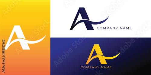 Initial letter A or alphabet A. Vector logo design