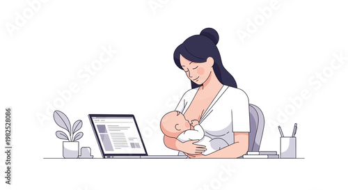 Mother breastfeeding newborn baby in seated pose.
