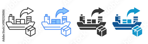 Export Cargo Icon Set Multiple Style Collection