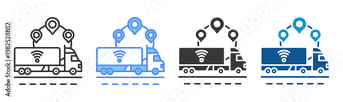 Logistics Network Icon Set Multiple Style Collection