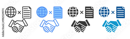 Trade Agreement Icon Set Multiple Style Collection