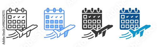 Shipping Schedule Icon Set Multiple Style Collection
