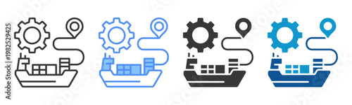 Shipping Control Icon Set Multiple Style Collection