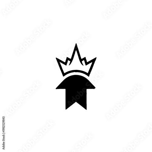 Black crown icon with upward arrow.