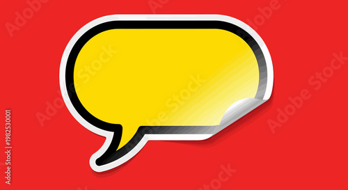 Yellow Speech Bubble Icon Symbol.