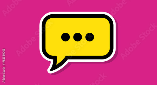Yellow speech bubble with dots.