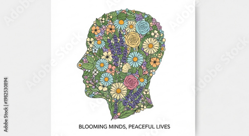 Blooming flower head portrait representing peaceful mental state
