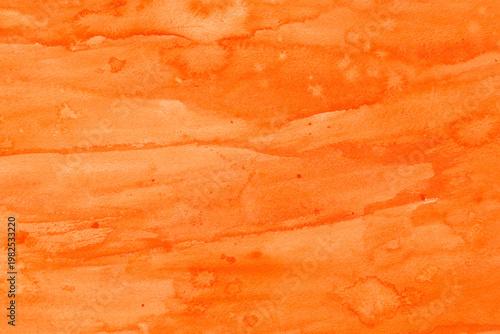 orange painted watercolor background on paper texture