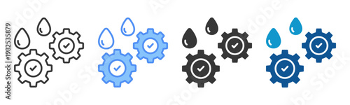 Lubrication Icon Set Multiple Style Collection