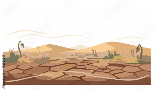 Land degradation soil erosion drought climate change vector