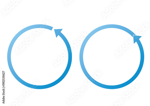 細線シンプル循環矢印アイコン UIプロセス素材