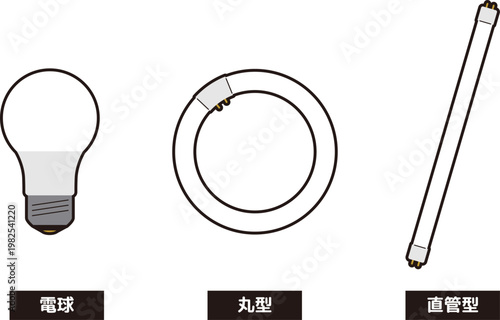 直管型・丸型・電球LED蛍光灯セット（ラベル付き）